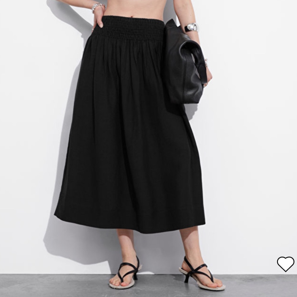 & Other Stories Smock-Waist Midi Skirt